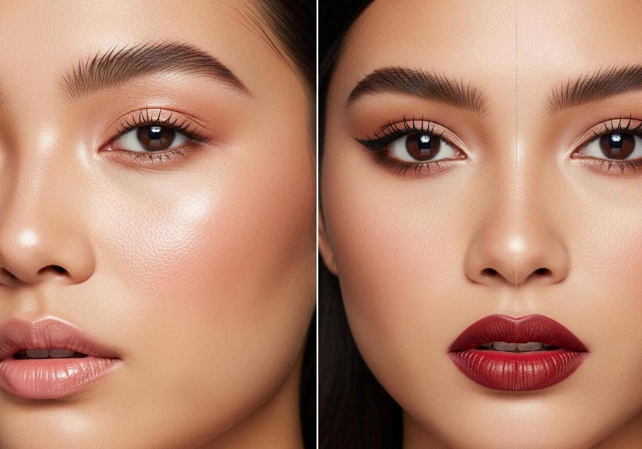 Soft vs Full Glam Makeup