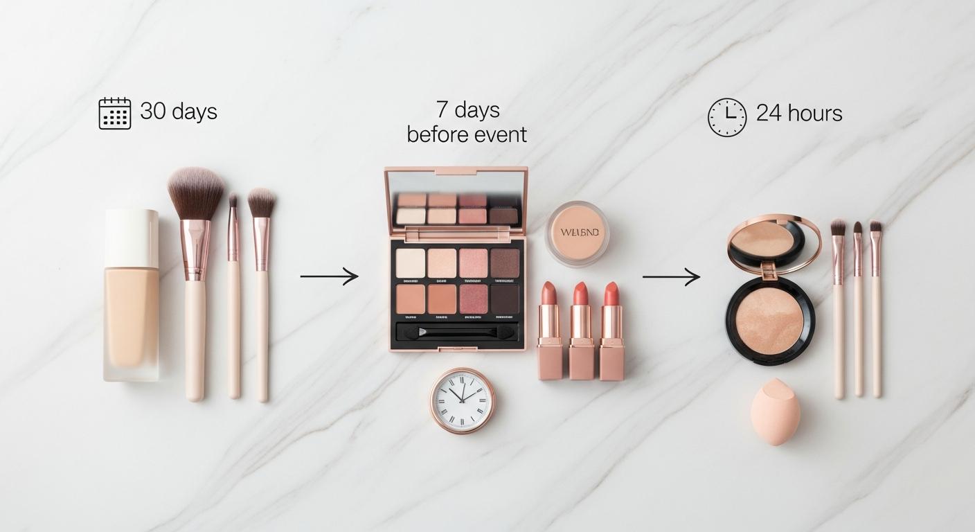 Bridal Makeup Timeline: What to Do 30 Days, 7 Days, and 24 Hours Before the Wedding